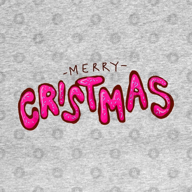 Cute Merry Christmas Cake Typography by yogisnanda